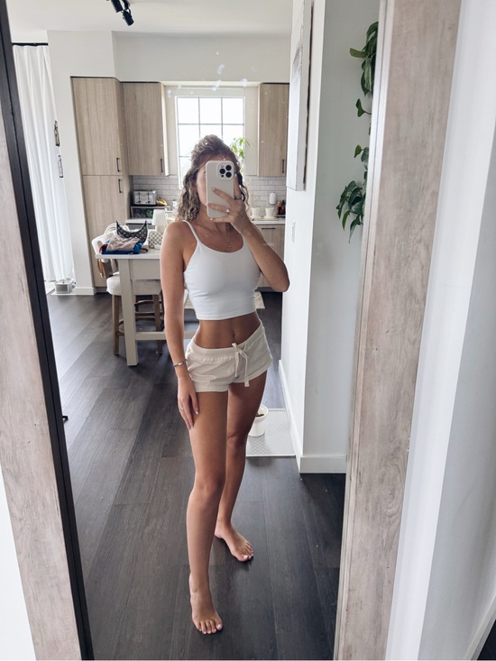 Tops - Essential White Cropped Tank Top with Built in Bra